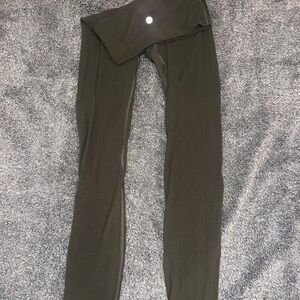 olive green lululemon leggings size 2